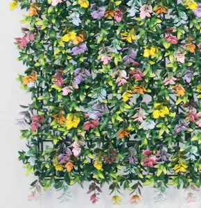 Kustom rumput buatan sintetis Panel dinding vertikal rumput palsu untuk taman luar ruangan dalam ruangan rumah dekorasi tanaman dinding Ivy