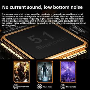 <span class=keywords><strong>Amplificateur</strong></span> de puissance à tube <span class=keywords><strong>intégré</strong></span> <span class=keywords><strong>avec</strong></span> USB Bt <span class=keywords><strong>DAC</strong></span>, pilote des enceintes passives pour la maison, mini audio stéréo Fever - Product Image 2