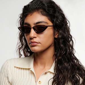 Gafas de Sol Personalizadas con Logotipo, Moda 2025, Montura Pequeña de Aleación Dorada de Lujo, Protección UV400, Montura Media, Estilo Ojo de Gato, para Hombre y Mujer - Product Image 2