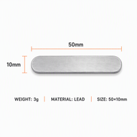 Feuilles de plomb de 3 grammes 50x10mm en stock pour raquettes de pickleball – Forte adhérence, découpe facile, bonne flexibilité – Accessoires