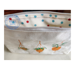 กระเป๋าคลัทช์ผ้าใบแบบมีซิปกระเป๋าแต่งหน้าผ้าคอตตอนใช้ซ้ำได้ - Product Image 2