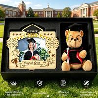 Ensemble Cadre Photo de Remise de Diplôme et Peluche Ours Étudiant, Coffret Cadeau Magnifique pour Fête ou Célébration de Remise de Diplôme