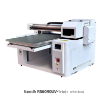 Mesin Printer UV Inkjet 6090 3-Head UV Flatbed DTF untuk Pencetakan pada Kaca Akrilik