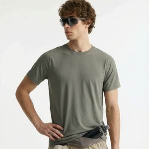 Nouveau T-shirt de sport d'extérieur 2026 à manches courtes, avec coutures thermocollées, respirant, séchage rapide, col rond uni, impression personnalisée, haut athlétique - Product Image 1