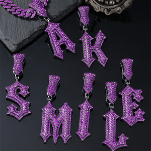 New Design Custom Hip Hop Jewelry Solid <strong>Back</strong> White Gold Plated Letter Pendant <strong>Necklace</strong> Men - Product Image 5