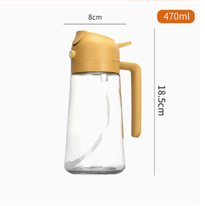 ขวดสเปรย์น้ำมันทำอาหาร 2 in 1 ขนาด 470 มล. สำหรับครัว ขวดแก้วแบบพ่น 2 in 1 ป้องกันการรั่วซึม ใช้กับหม้อทอดไร้น้ำมันได้ - Product Image 2