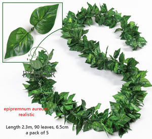 Guirnalda de hiedra artificial con hojas, vides de hiedra de seda, vides verdes para decoración de dormitorio, pared de habitación estética, decoración del hogar, 90 Uds. - Product Image 1
