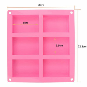 Homemade Craft 6 Cavity <b>Silicone</b> Soap Molds Big Size <b>Silicone</b> Soap Molds - Product Image 2