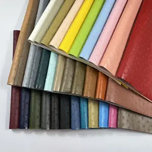 Produits de vente chauds matériau spécial gaufrage processus motif d'autruche cuir PVC pour sacs chaussures