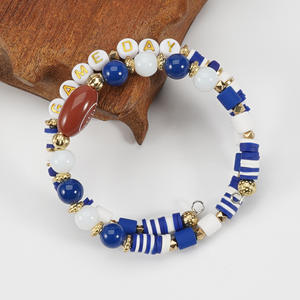 Fashion Beaded <b>Bracelets</b> Game Day Football Theme Elastic Stretchy Charm <b>Bracelet</b> <b>Set</b> For Women Sports Jewelry Gift 2024 - Product Image 4