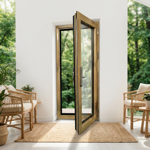 Porte d'entrée moderne PENJOY PH130, triple vitrage, fibre de verre, faible valeur U, isolation thermique, appartement, hôtel, usage commercial, Canada - Product Image 1