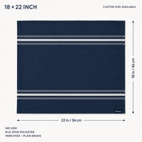 Servilleta Reutilizable y Resistente con Rayas Invertidas Azul Marino, 240GSM, Hilo de Poliéster Hilado MJS, Teñido, para Restaurantes, Hoteles, Comercios, OEM