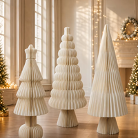 99cm 119cm Nordischer Papier-Waben-Weihnachtsbaum 3D Faltbare Skulpturale Tischdekoration für Weihnachtsfeier Großhandel