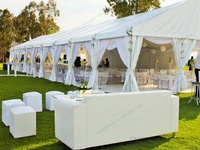 Offre Spéciale de grande taille tente de fête de mariage blanche profil en aluminium PVC tissu coupe-vent PVC couverture pour les événements en plein air