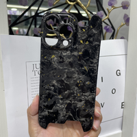 Étui de téléphone en Fiber de carbone à motif forgé haut de gamme pour iPhone 15 16 Promax étui de protection en feuille d'or pour téléphone portable personnalisé
