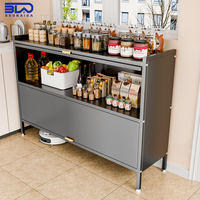 Buffet en acier robuste avec plusieurs compartiments de rangement pour les besoins et solutions de salle à manger et de cuisine