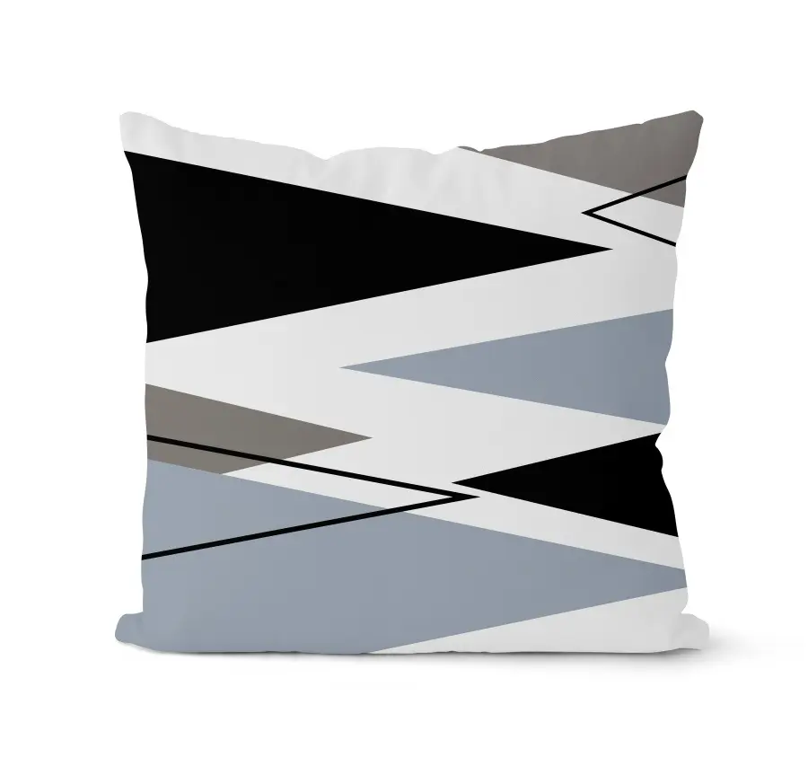 Groothandel Blauw Fundas De Cojines Afdrukken Minimalistische Grijs Geometrische Nordic Moderne Sierkussen Cover 45*45 Kussenhoes