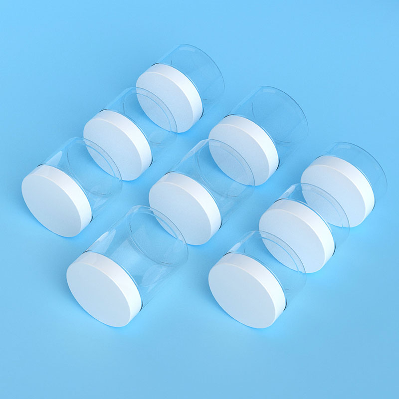 Wholesale Transparent PET Plastic Round Cream Jars with Lid for Skincare Body Cosmetic Packaging 80ml~250ml