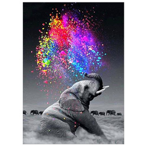 Bán buôn New Hot Bán 5D sơn kim cương DIY Elephant <span class=keywords><strong>Canvas</strong></span> bức tranh động vật - Product Image 1