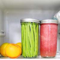 Vente en gros de bocal Mason en verre lisse de 24oz contenant hermétique à large ouverture pour les aliments pour le stockage des aliments