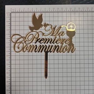 ท็อปเปอร์เค้กอะคริลิคสั่งทำพิเศษสุดหรู Heureux Bapteme สำหรับเด็กผู้หญิง & อุปกรณ์ตกแต่งเค้กสำหรับพิธีรับศีลมหาสนิทครั้งแรก - Product Image 2