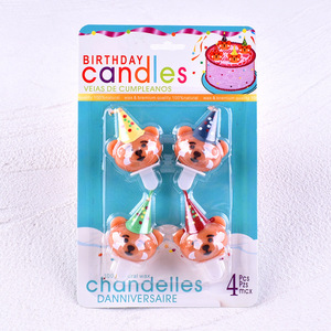 <b>Cute</b> Cartoon <b>Bear</b> Hat Birthday Candle Colorful Paraffin Cake Decoration For Children's Party - Product Image 3