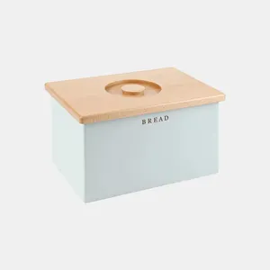 Wholesale Products Modern Metal Bamboo Bread Box Storage Boxes For Kitchen Counter