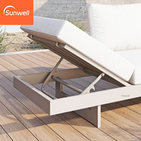 Ensemble de mobilier d'extérieur tout temps Module en aluminium en forme de L Canapé de jardin 6 places avec métal et tissu pour le jardin