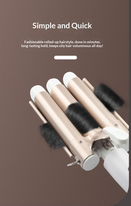 <span class=keywords><strong>Fer</strong></span> à boucler électrique portable avec écran LCD, 2 niveaux de chauffe rapide, <span class=keywords><strong>fer</strong></span> à friser à 3 barils en céramique pour cadeau - Product Image 6