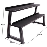 Support de rangement pour kettlebells à double niveau en acier épaissi de 3 cm, robuste, capacité de charge maximale de 800 kg