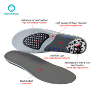 Love in soul Fabricant Semelle intérieure en PU Nouvelles semelles de chaussures Inserts Pieds plats Support de voûte plantaire pour semelles de fasciite plantaire pour chaussures