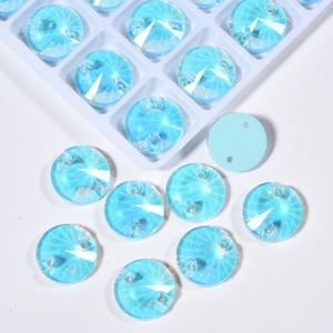 OLeeya Custom Rhinestones Wholesale Rivoli Glass Rhinestone Sewing Crystals Flat Back Sew on Rhinestones for Garment Accessories - Product Image 3