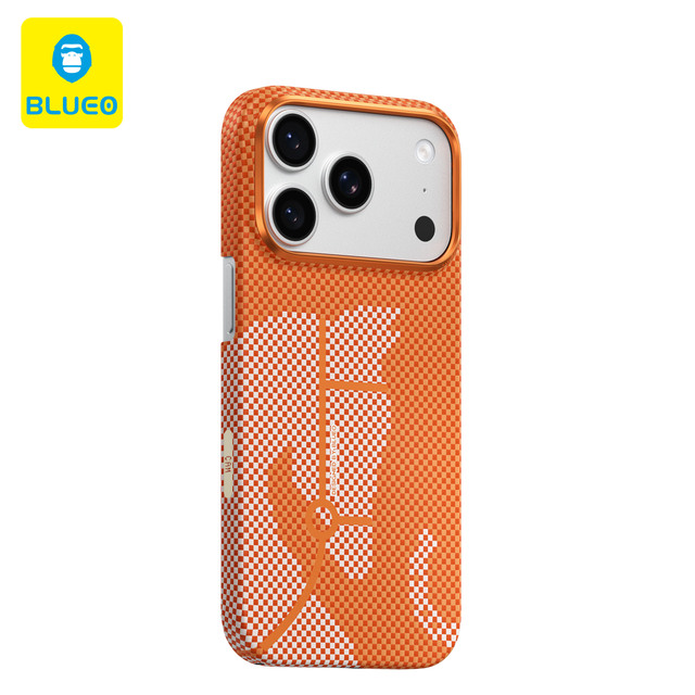 BLUEO Steed Transparent Woven Aramid Fiber Shockproof Ultra Slim Magnetic Mobile Phone Case for 17 Pro Max