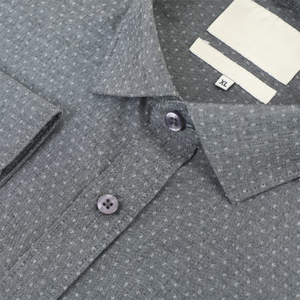 เสื้อยีนส์ผ้าฝ้าย100% แบบพอดีตัวสีครามระดับพรีเมี่ยมระบายอากาศ - Product Image 4