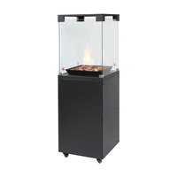 Chauffage d'extérieur Innopower, nouveau modèle en verre, avec pierres de lave et bûches, fournisseur de jardin, 8 kW, chauffage rapide, facile à utiliser, simplement utiliser