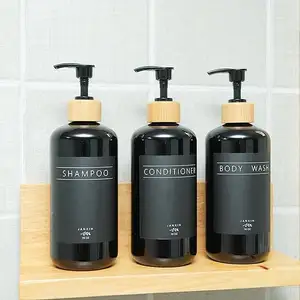 Gepersonaliseerde Plastic Flesetiket Voor Shampoo En Conditioner Dispenser Stijlvolle Douche Zeepdispenser