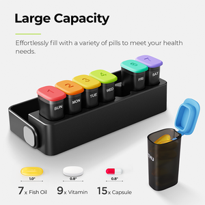 ABS Silicone Moisture-Proof Locking Design Medication Organizer <b>Case</b> Privacy Protectioor For Glucosamine <b>Pill</b> Holding - Product Image 2