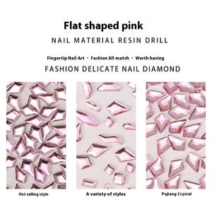 Strass en <span class=keywords><strong>verre</strong></span> 3D ronds, roses, à fond plat, en forme de cœur incliné, écologiques, thermocollants, <span class=keywords><strong>pour</strong></span> chaussures - Product Image 5