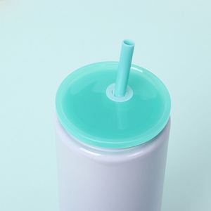 Nuevo Modelo de Vaso Aislado para Sublimación de 16 oz, Vaso de Acero Inoxidable Tipo Mason Jar con Pajita, Personalizable, Colorido, para Regalo - Product Image 6
