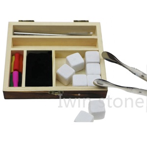 Customized Pine Wood Boxes Equipped with Clips and Straws Bar Accessories Tools Wine Chilling Stones Gifts Set - Product Image 4