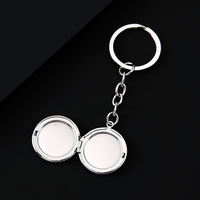 Ywyougang 4 kleuren effen ronde foto-medaillon sleutelhanger minimale blanco charme Valentijns sleutelaccessoire