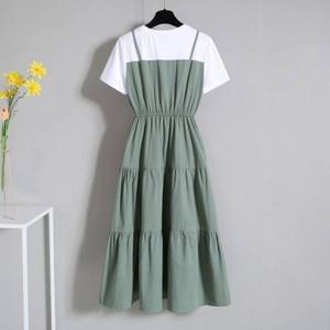 Vente en Gros Nouveauté Robe Femme Manche Courte Assortiment Couleurs <span class=keywords><strong>Été</strong></span> <span class=keywords><strong>D</strong></span>écontractée Patchwork Col Rond Fille Mignonne Promotion Chaleur - Product Image 6