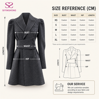 Robe Blazer Femme Sur Mesure Coupe Trapèze à Col Pointu Manches Longues Épaules Bouffantes Ceinture Large Robe de Travail de Bureau Charbon Hiver Vente en Gros