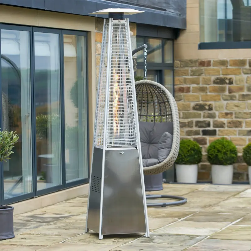 Outdoor Standing Propane Patio Pyramid Heater Stainless Steel Garden Flame Pyramid Patio Heater