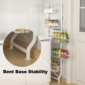 Étagère d'angle fine pour réfrigérateur avec paniers coulissants et étagères de rangement derrière la porte pour cuisine et buanderie - Product Image 3