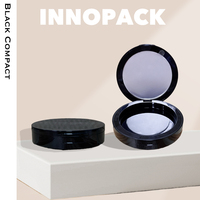 Étui de maquillage compact à capuchon noir avec miroir Étui de fard à paupières de haute qualité avec miroir Emballage en carton cosmétique accepté