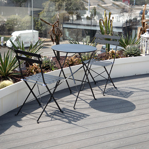 Juego de <span class=keywords><strong>mesa</strong></span> de metal y silla <span class=keywords><strong>plegable</strong></span> moderno para exteriores, muebles de comedor familiares portátiles para <span class=keywords><strong>terraza</strong></span> y jardín para hoteles y patios - Product Image 5