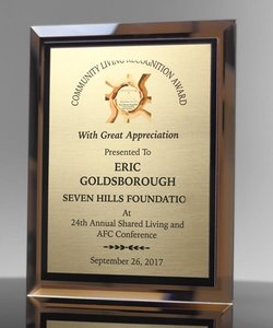 Placa chapada en oro Premium Noble, placa de reconocimiento enmarcada en vidrio para regalo de negocios de <span class=keywords><strong>Honor</strong></span> de comunidad corporativa - Product Image 2