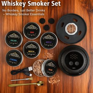 Kit Eléctrico para Ahumar <span class=keywords><strong>Whisky</strong></span> con Encendedor Incorporado, Set Recargable para Ahumar Cócteles de <span class=keywords><strong>Whisky</strong></span> con 6 Virutas de Madera en Caja de Regalo - Product Image 2