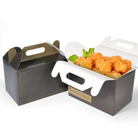 JAHOO PACK Personalización de fábrica Restaurante Embalaje Comida rápida Reciclable Embalaje de alimentos To Go Caja de pollo con asa
